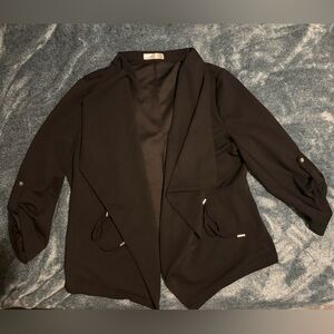 3/4 Rouched Sleeve Blazer